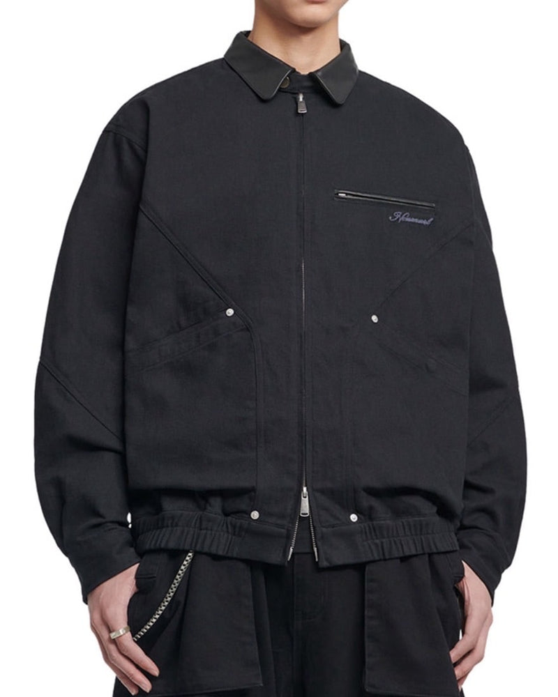 【NOMANUAL】VINTAGE LEATHER COLLAR WORK JACKET