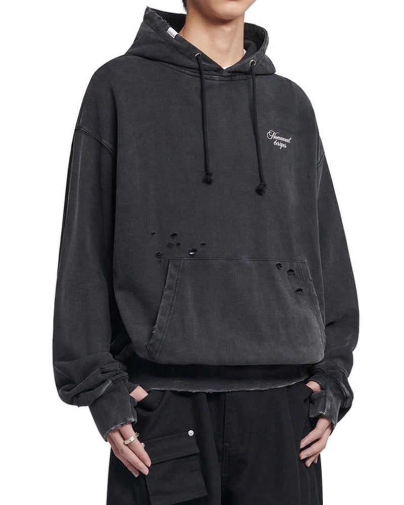 【NOMANUAL】DAMAGED HOODIE