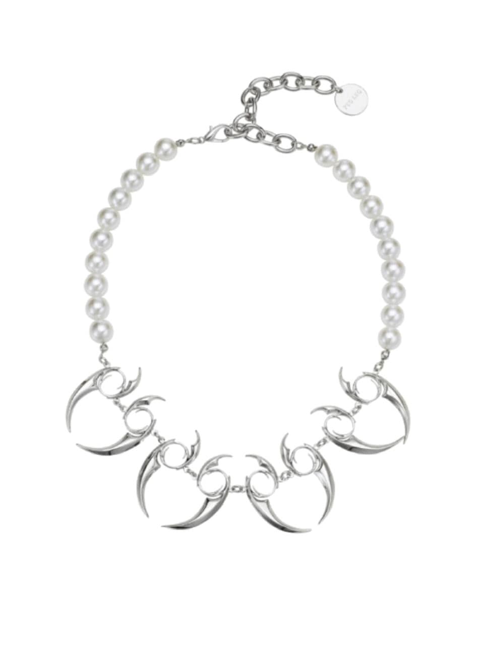 【PEG LEG】little Emblem-linked pearl necklace