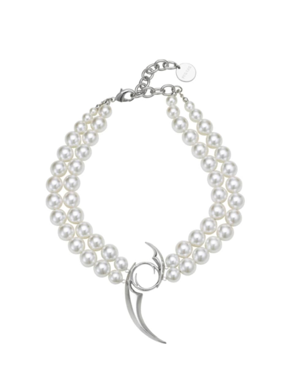 【PEG LEG】2 lines of emblem pearls necklace