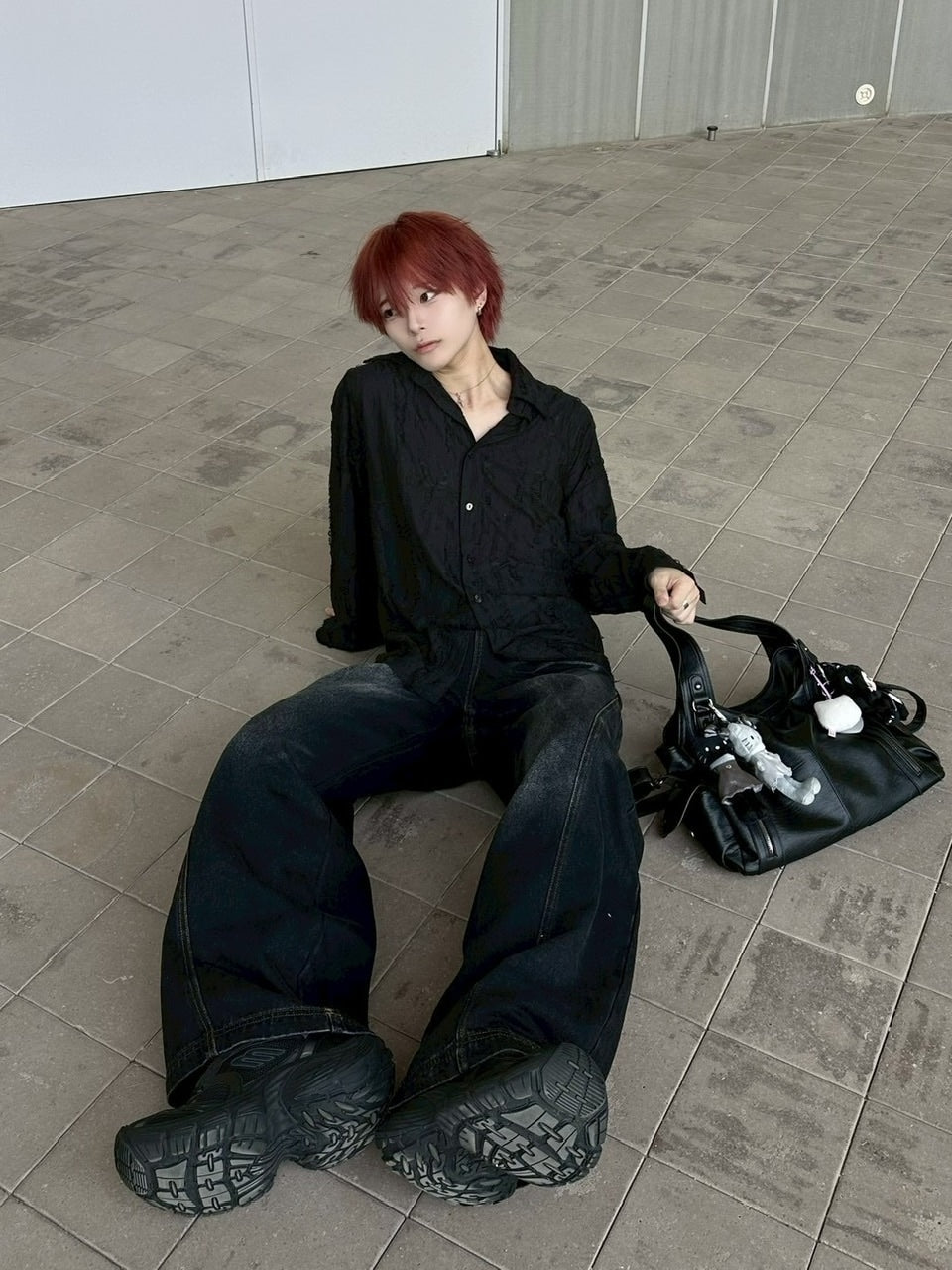 国際配送【LUV CODE】whisker wash denim balloon pants