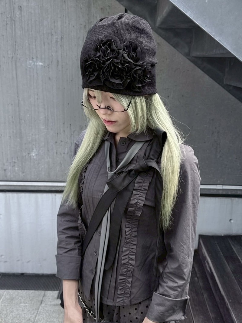 受注制【nmtc +】daffle beanie / 【エヌエムティーシープラス】フラワービーニー (2color)