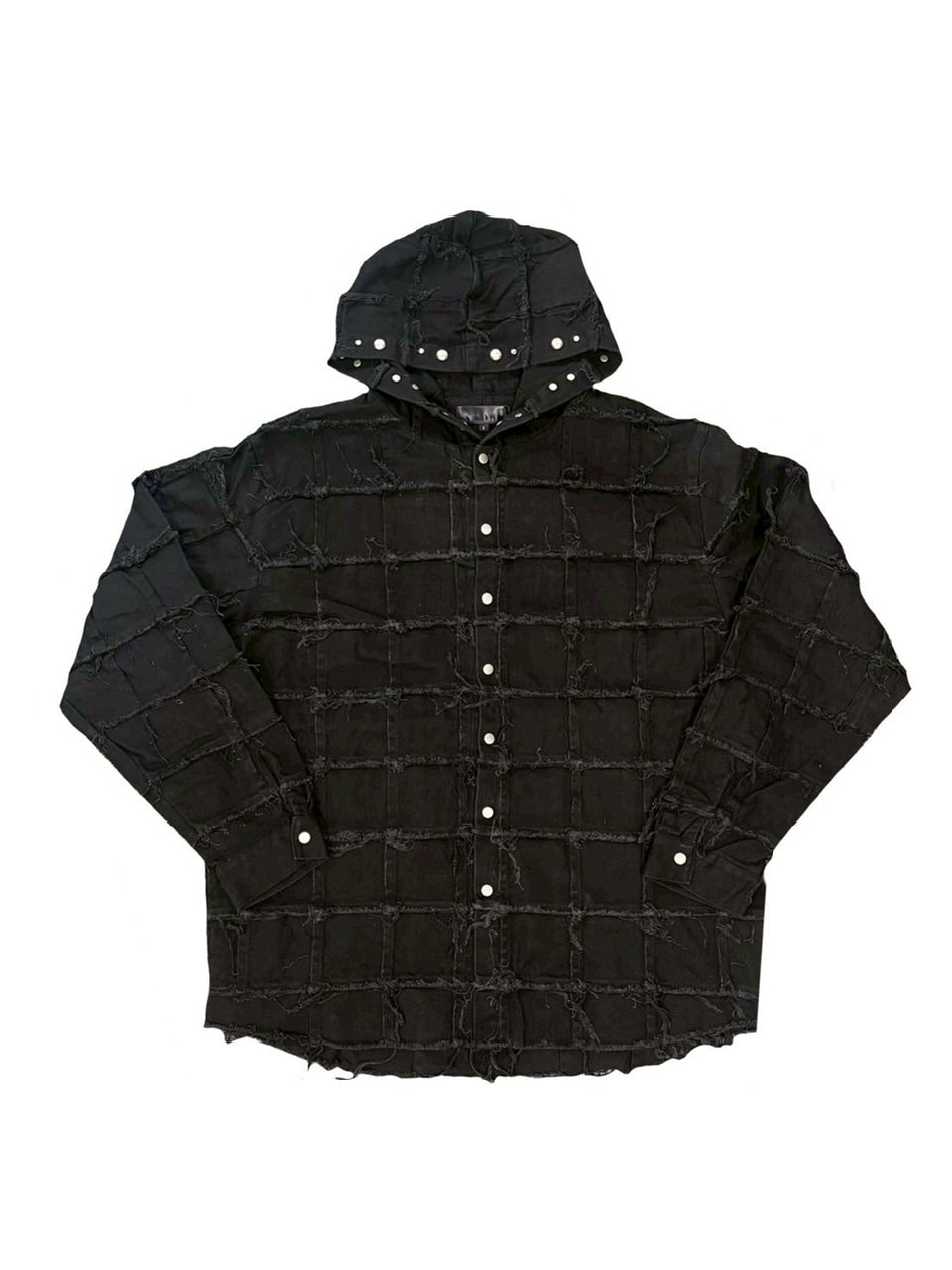 【DIG YOUR OWN GRAVE】PATCHWORK HOODY SHIRTS /【ディグユアオウングレイブ】パッチワークフードチェックシャツ