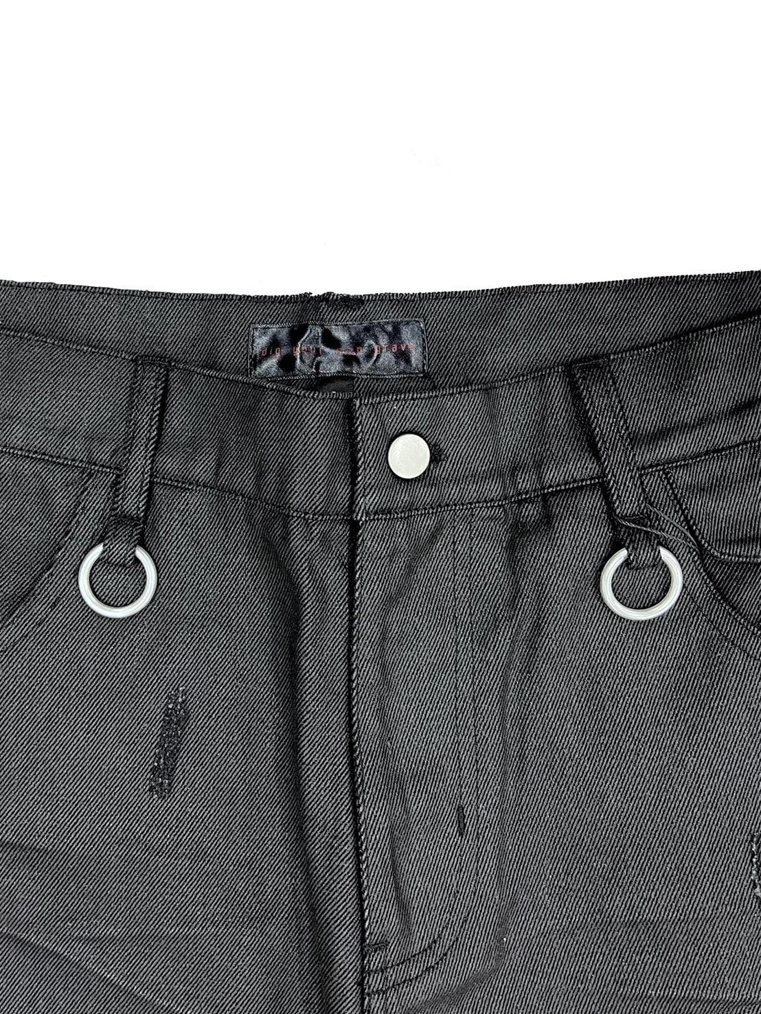 【DIG YOUR OWN GRAVE】COATING SLASH FLARE PANTS /【ディグユアオウングレイブ】コーティングダメージフレアパンツ