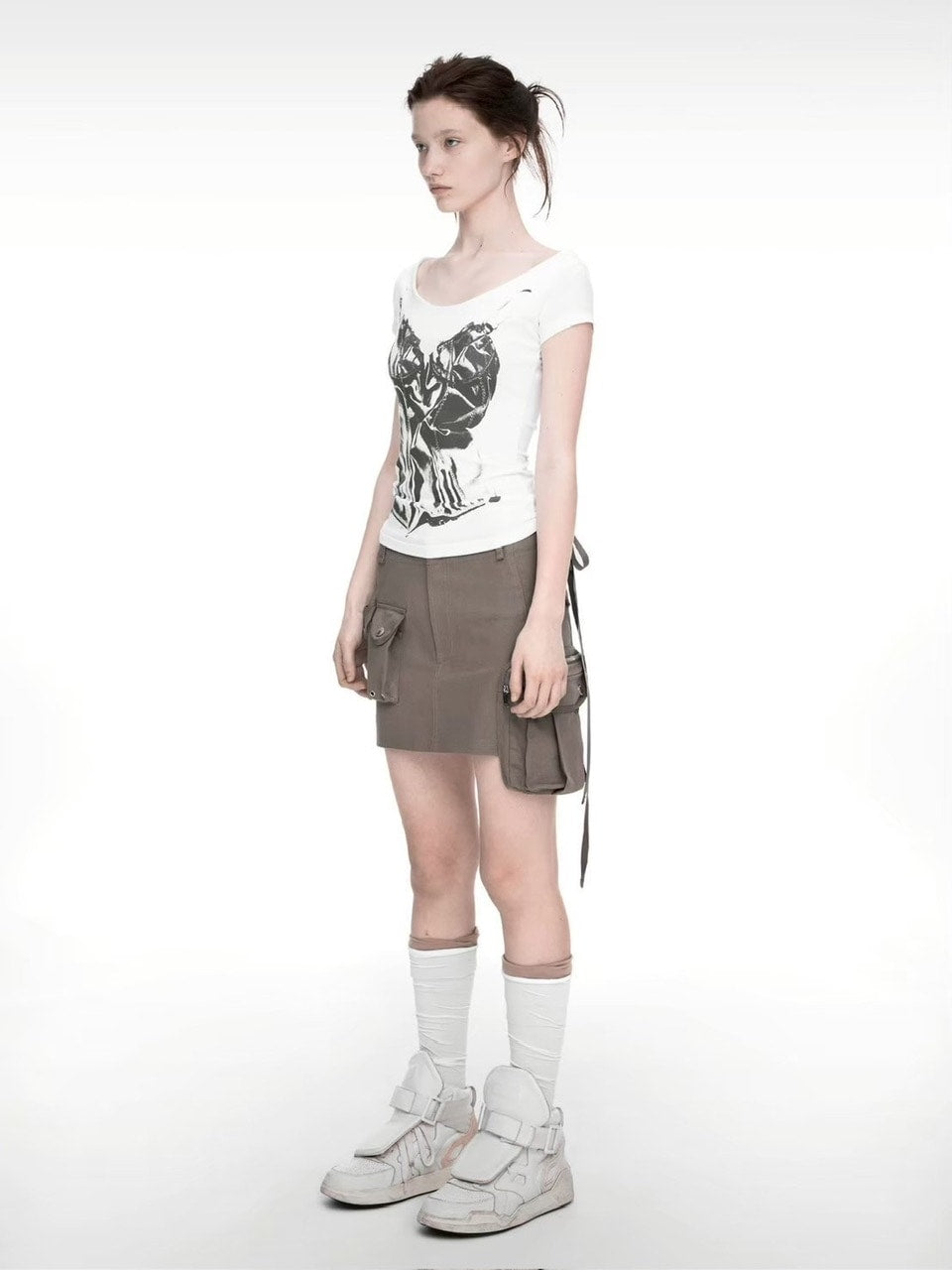 【NACHE】STRAP CARGO MINI SKIRT