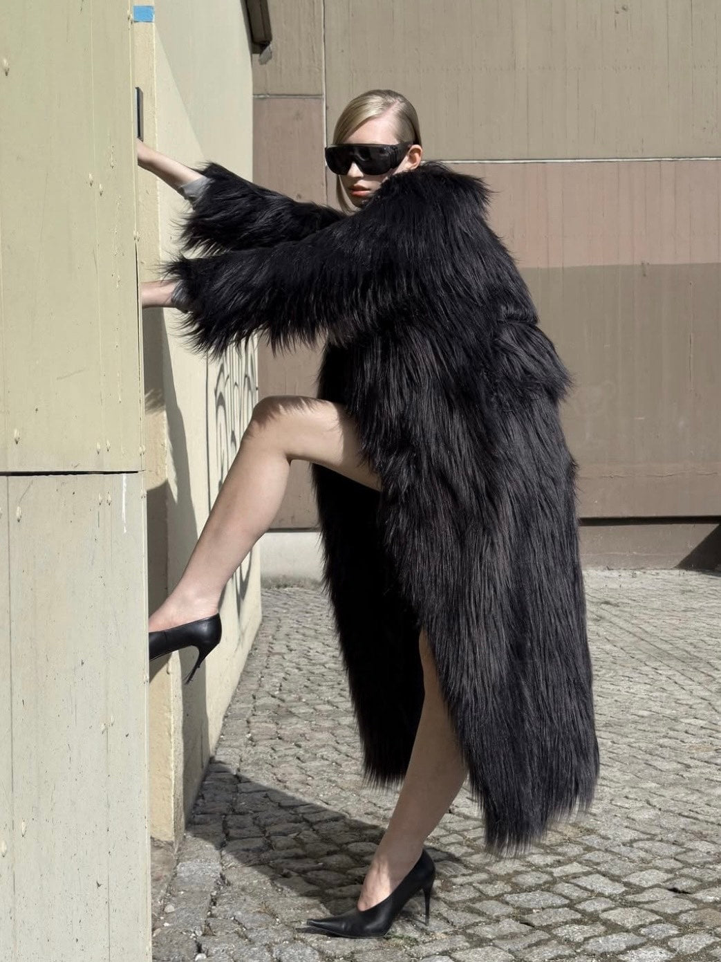 【NACHE】MAXI FAUX FUR COAT