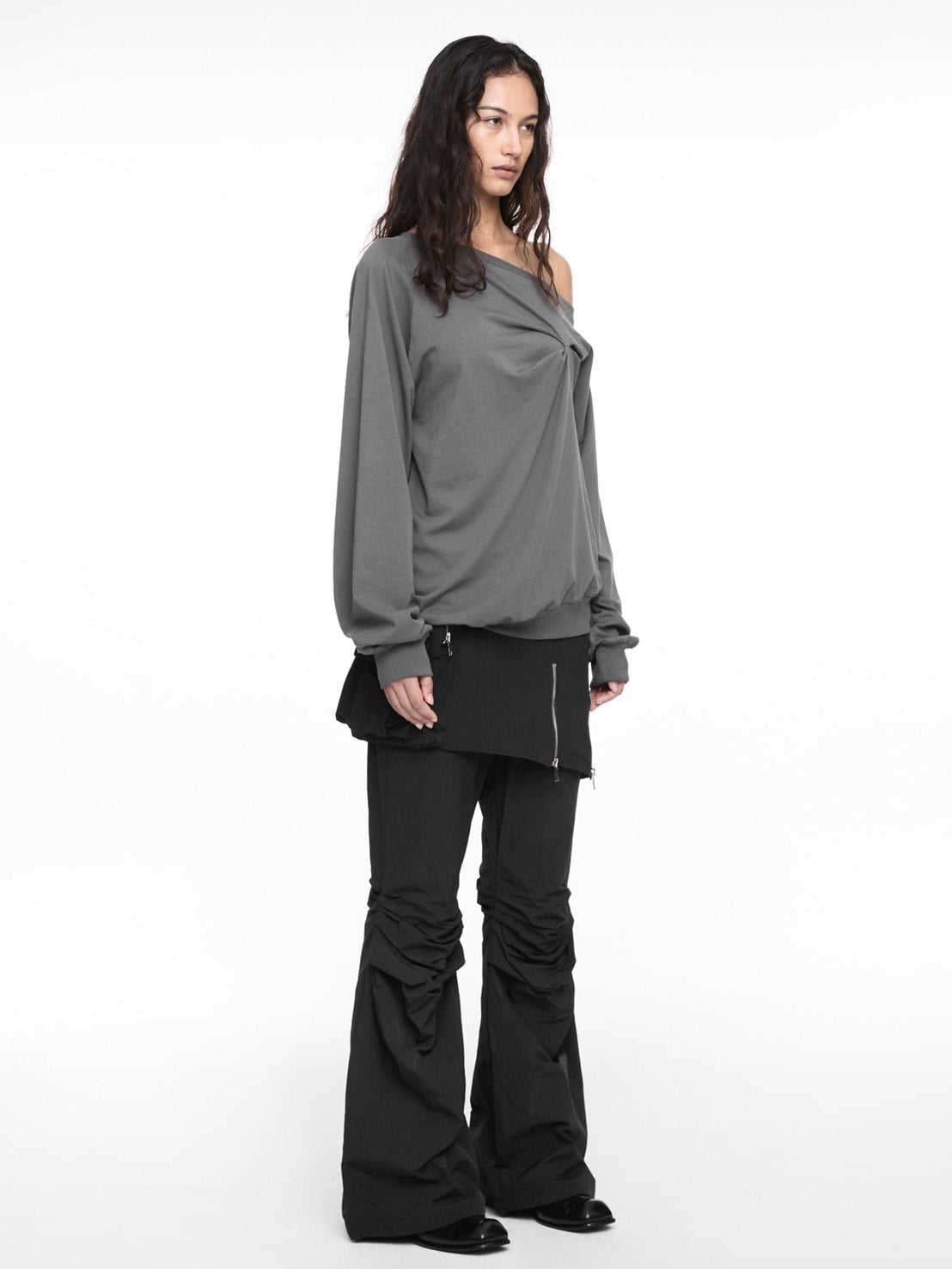 【NACHE】BOOTS CUT SKIRT PANTS (UNISEX)