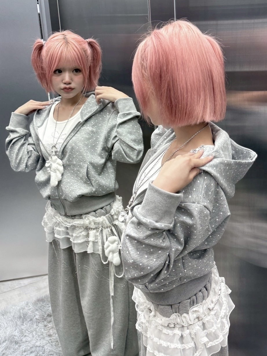 受注制【nmtc +】dot zip up hoodie / 【エヌエムティーシープラス】ドットジップパーカー (2color)