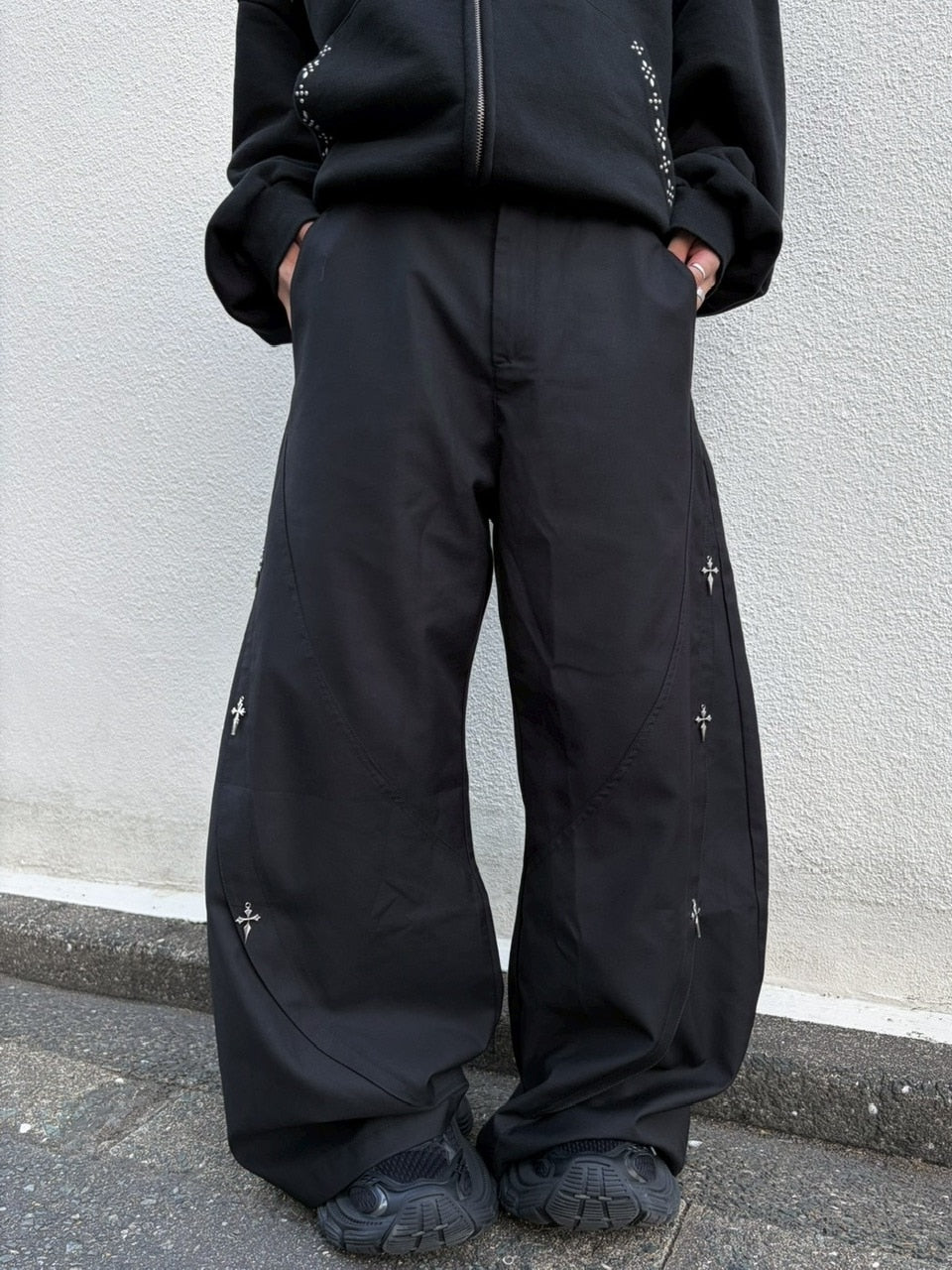 【LUV CODE】cross wide pants