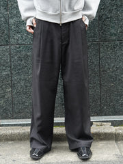 東京店WEB限定受注制【Chikashitsu +】wide tuck drape slacks / 【チカシツプラス】ワイドタックドレープスラックス (2color)