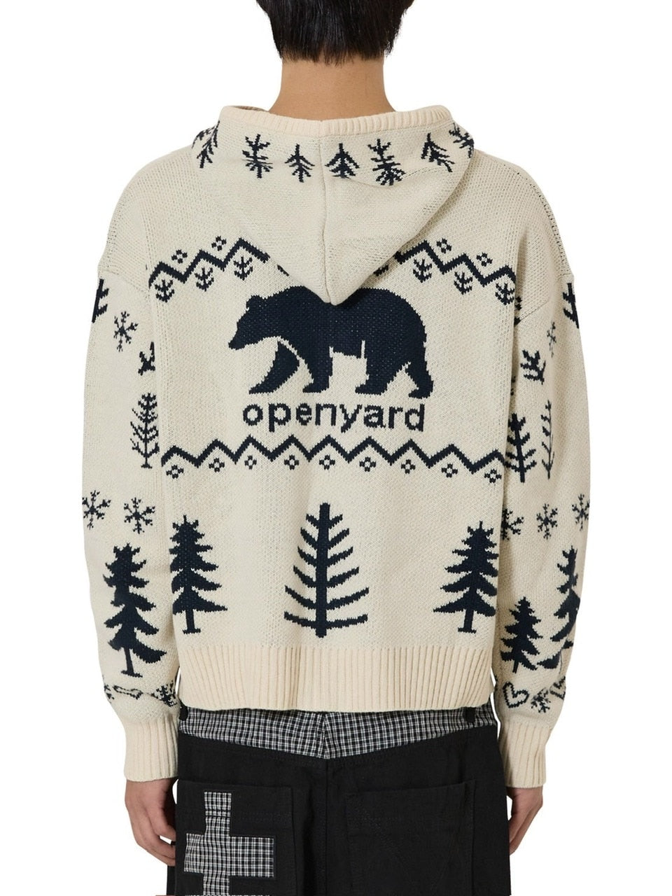 【OY】POLAR BEAR KNIT HOODIE ZIP UP