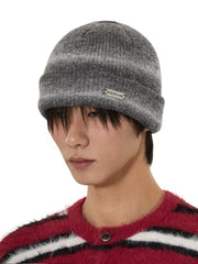 【OY】HAIRY GRADIENT STRIPED BEANIE