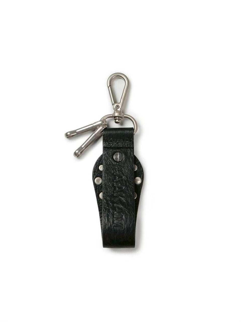 【AAKAM】Cross Studded Leather Keyring