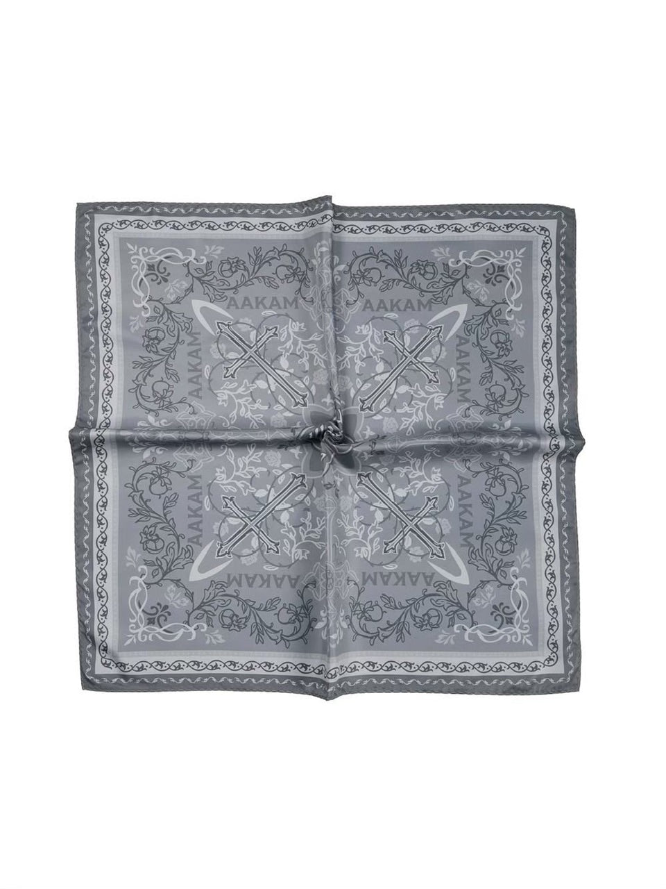 【AAKAM】X-Cross Printed Scarf