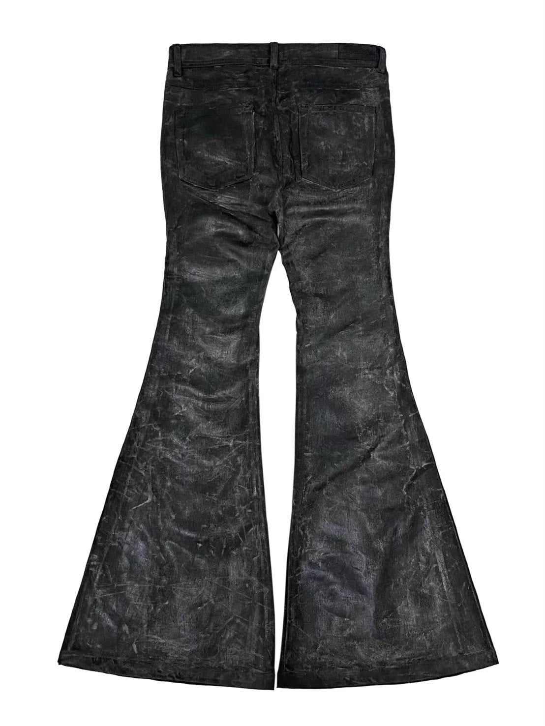 【haveyoudiedbefore?】Deadfall Waxed Denim Pants / 【ハブユーダイドビフォー】ブラックコーティングフレアパンツ