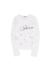 【SETUP‐EXE】STAR HENLEY NECK TOP / 【セットアップエグゼ】スターヘンリーネック長袖Ｔシャツ