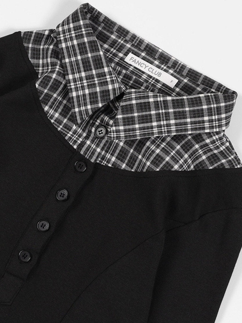 【FANCY CLUB】SHIRT LAYERED LONG SLEEVE / 【ファンシークラブ】シャツレイヤード長袖Ｔシャツ