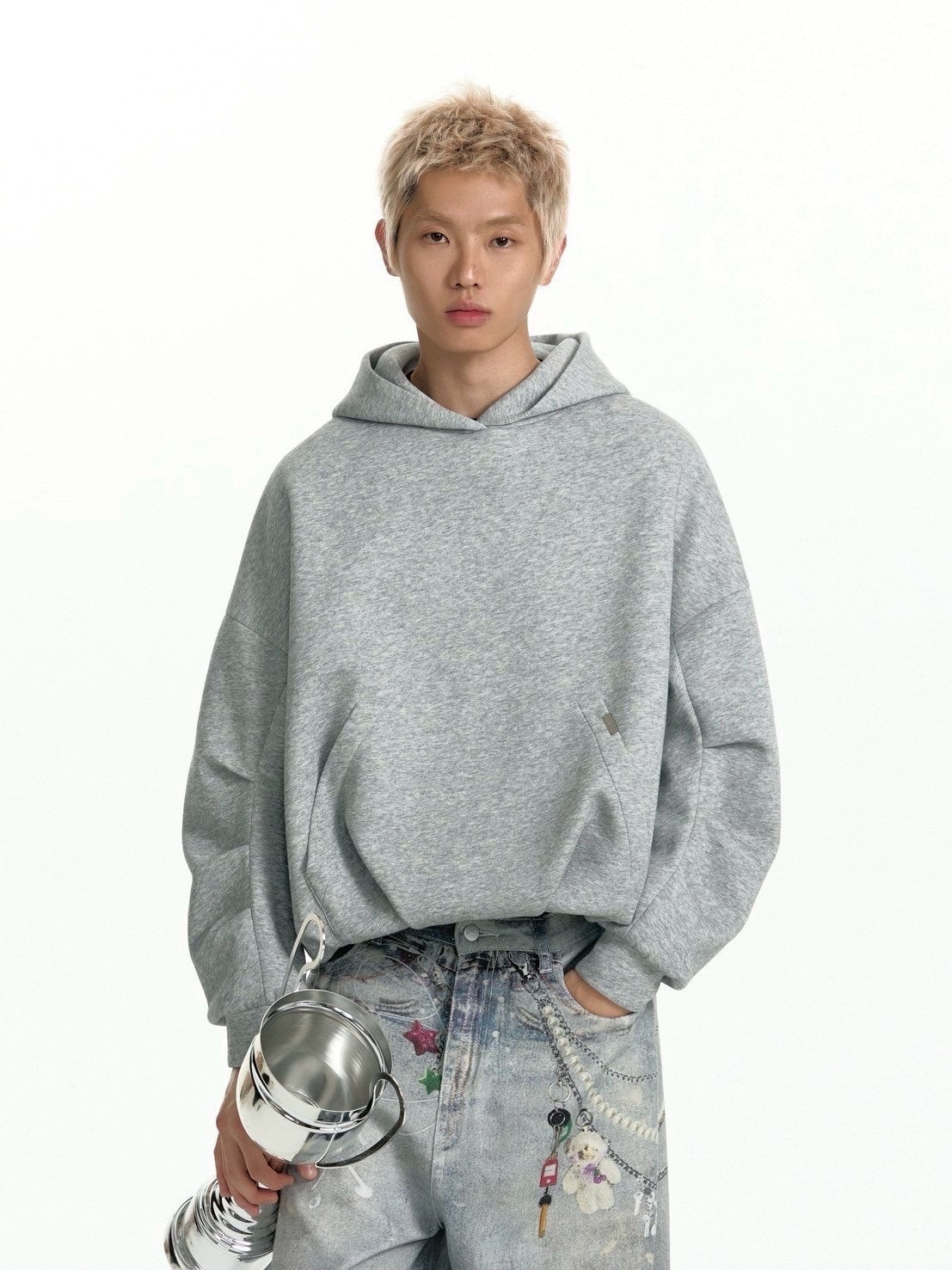 【TGNS】Pleated Air Layer Hooded Sweatshirt / 【ツーガンズ】プリーツレイヤープルオーバーパーカー