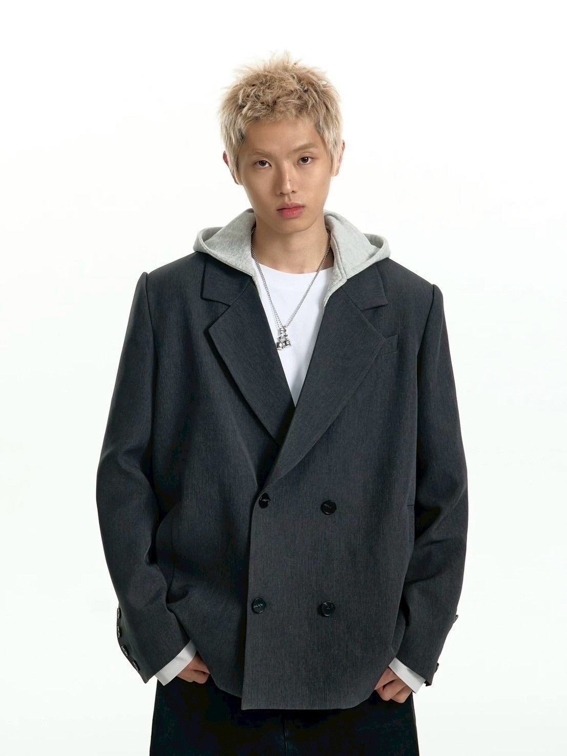 【TGNS】Detachable Hooded Suit / 【ツーガンズ】オーバーサイズフードセットテーラードジャケット