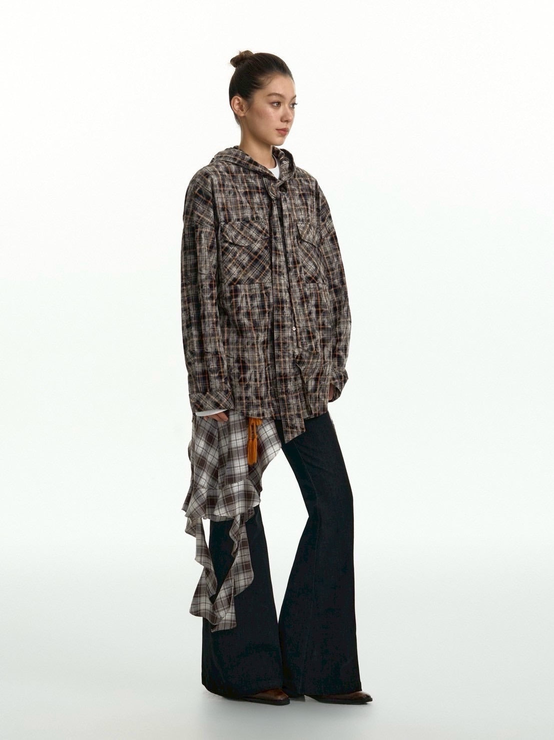 【TGNS】Hooded Tie Shirt / 【ツーガンズ】タイセットフートチェックシャツ