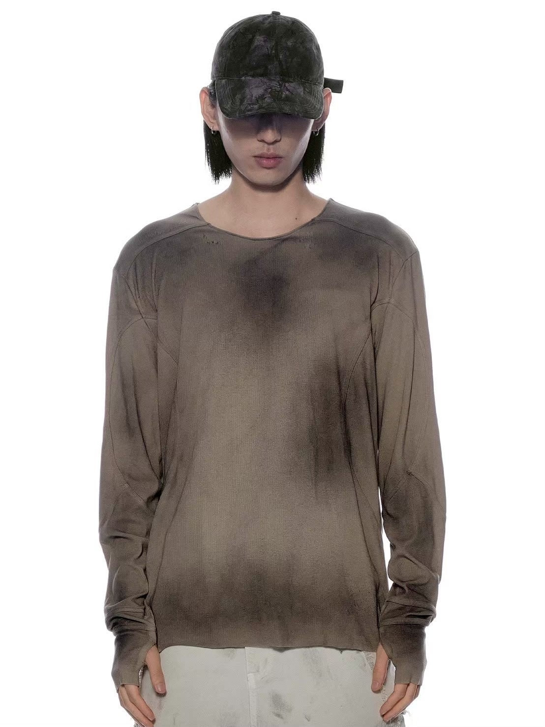 【d5ove】Basic Washed Long-sleeved Tee / 【ダヴ】スモークウォッシュド長袖Ｔシャツ