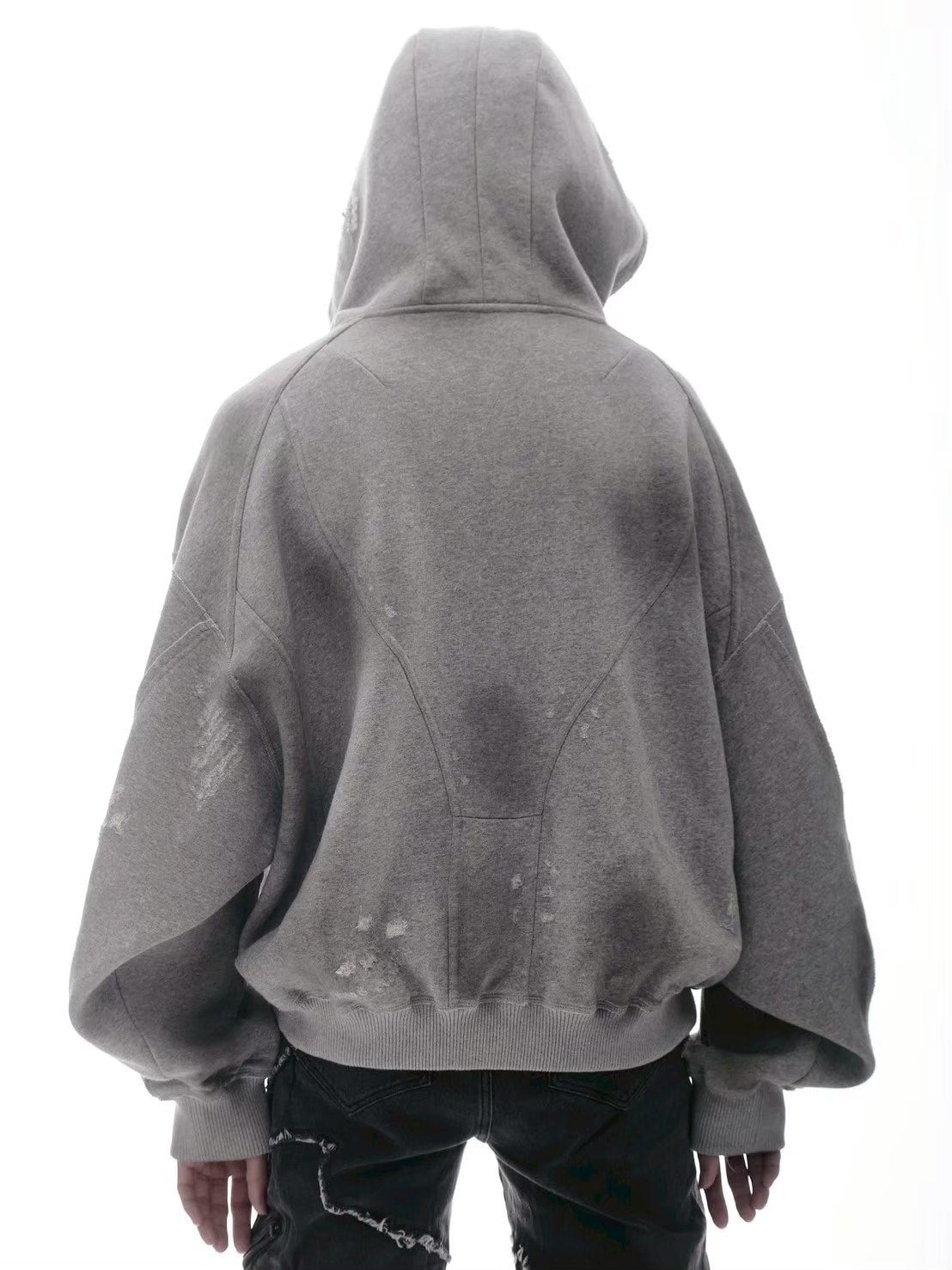 【d5ove】Boxy Distressed Sweatshirt / 【ダヴ】ポケットダメージウォッシュスプルオーバーパーカー