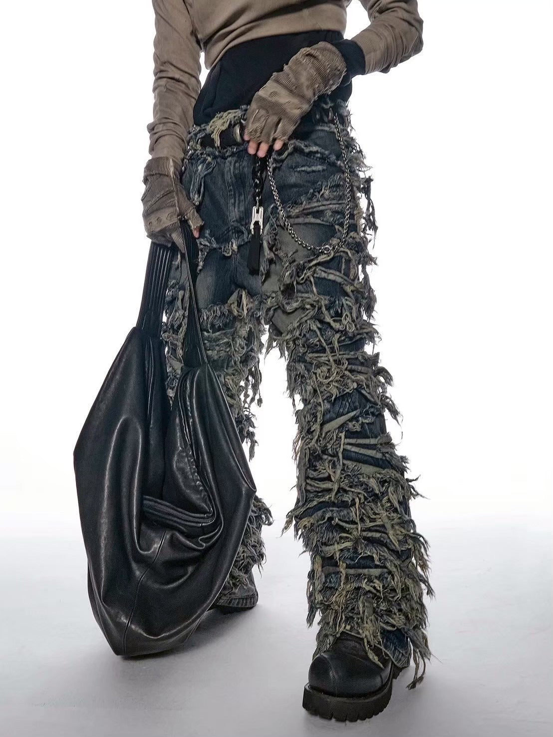 【d5ove】Erosion Fringed Jeans / 【ダヴ】フリンジデニムパンツ