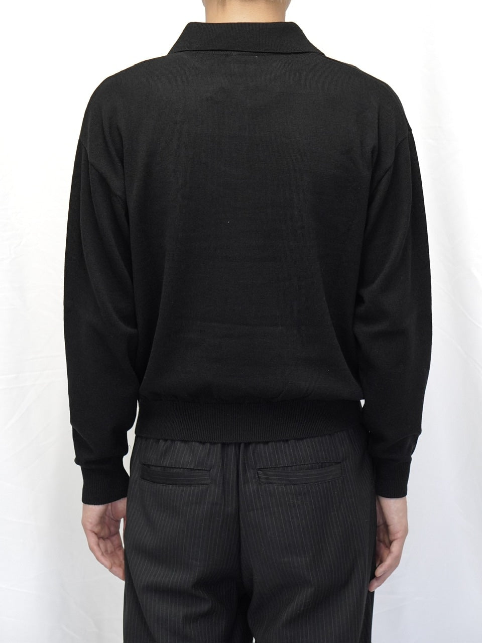 【CS】wool touch knit polo (black) / 【シーエス】ウールタッチニットポロ
