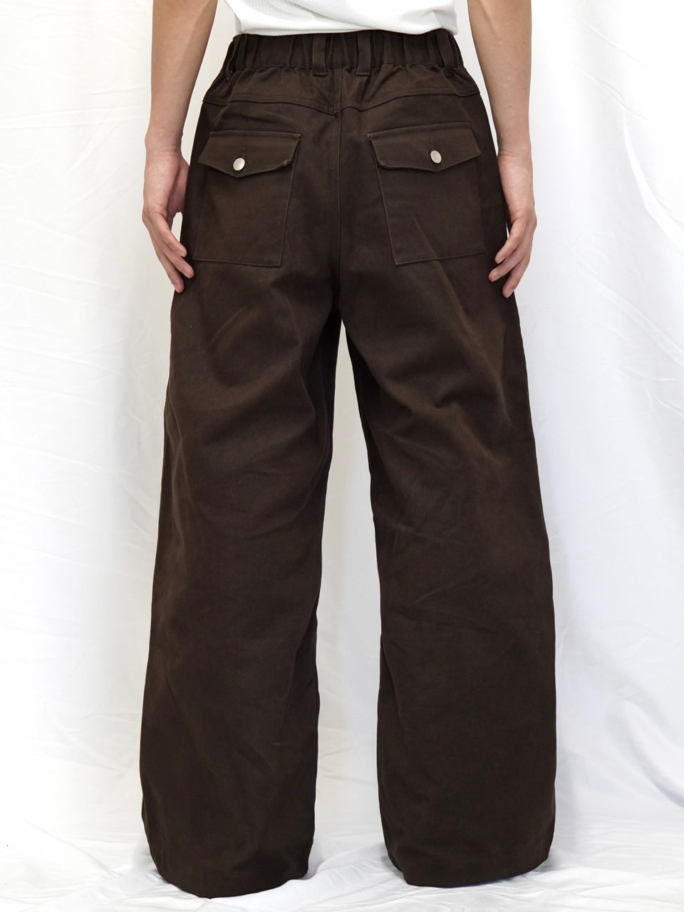 【CS】cotton wide twill pants (brown) / 【シーエス】コットンワイドツイルパンツ