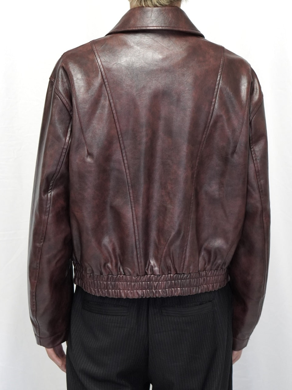 【CS】multi zip faded wash blouson (red brown)
