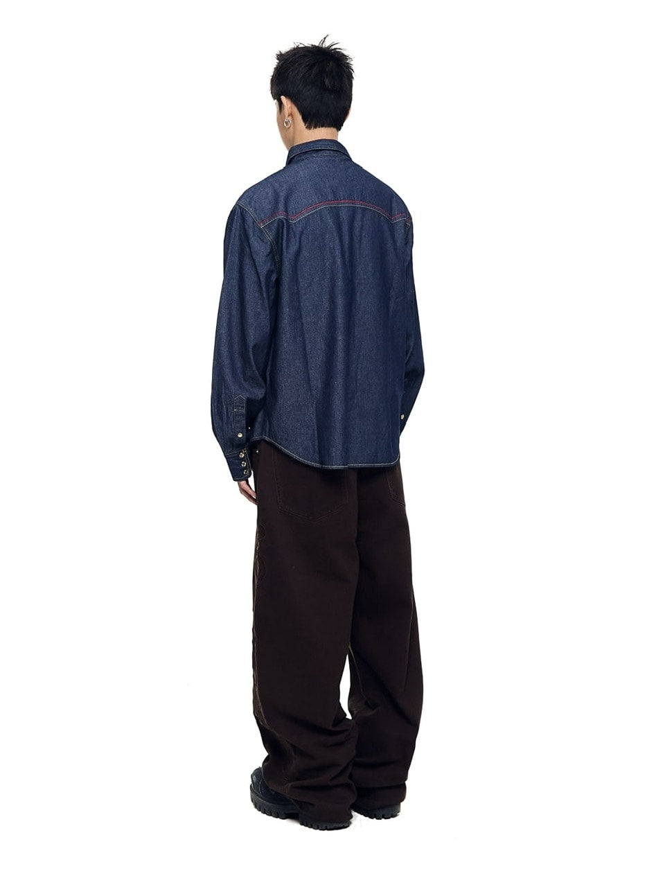 【AAKAM】Needlework Wave Cotton Pants