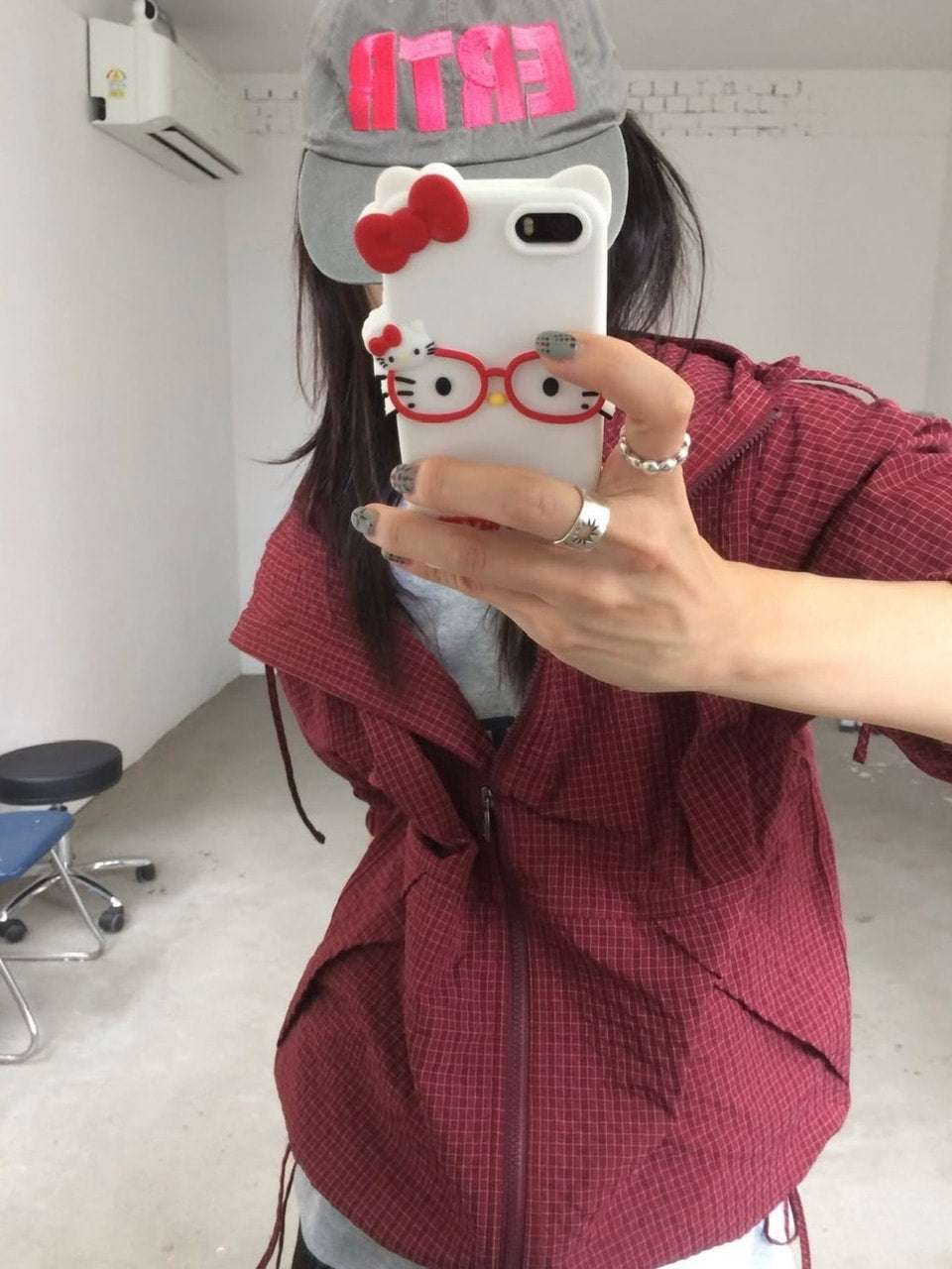 【AAKAM】Check Pattern Hooded Jacket