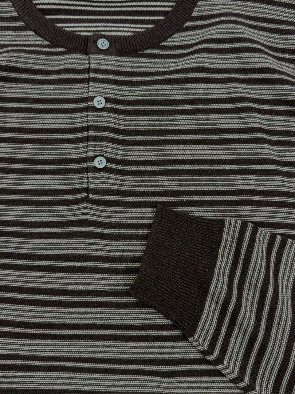 受注制【Chikashitsu +】cropped henry neck border knit / 【チカシツプラス】クロップドヘンリーネックボーダーニット (3color)