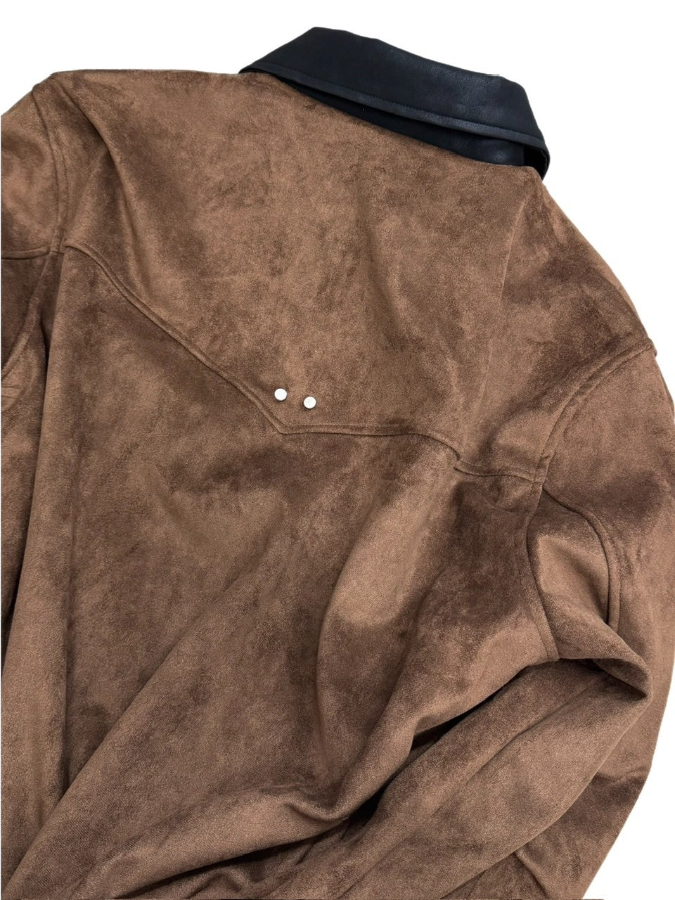 【Chikashitsu +】suede contrast collar jacket / 【チカシツプラス】スエードコントラストカラージャケット (2color)