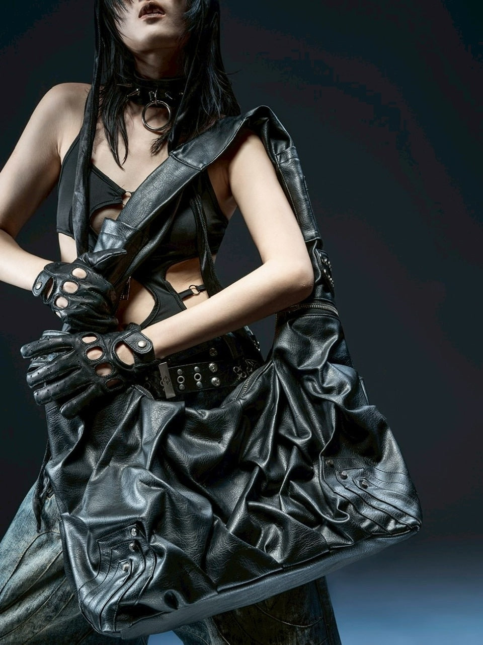 【RICH】Crinkle Leather Bag / 【リッチ】コーティングショルダーバッグ