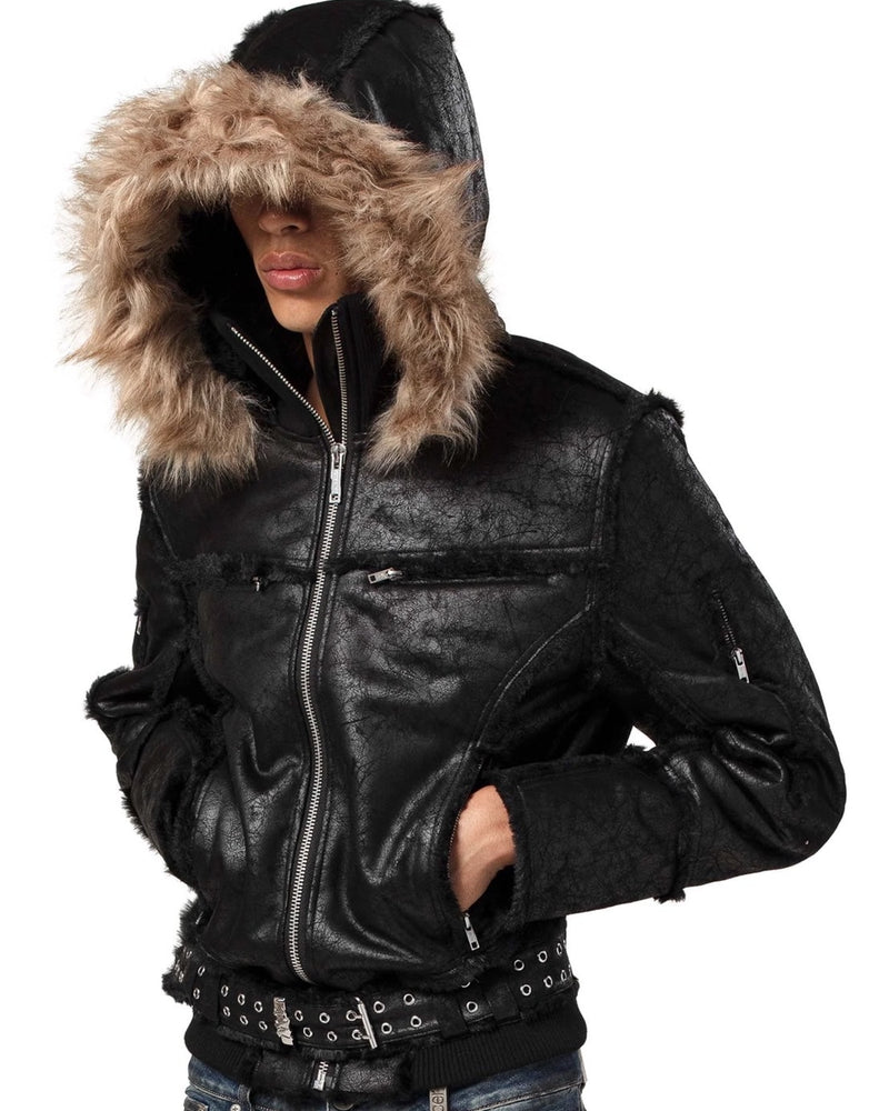 【RACER WORLDWIDE】Sheep Skin Jacket / 【レーサーワールドワイド】ベルテッドジップファージャケット
