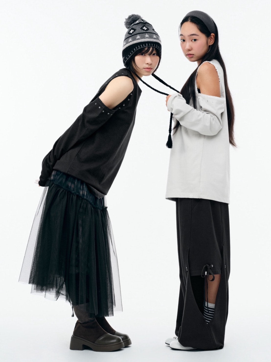 【TUOMIO】DOUBLE LAYERED SWEATPANTS / 【トゥオミオ】ダブルレイヤードスウェットパンツ