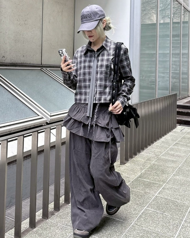 【nmtc +】frill layered 2way pants / 【エヌエムティーシープラス】フリルレイヤードツーウェイパンツ