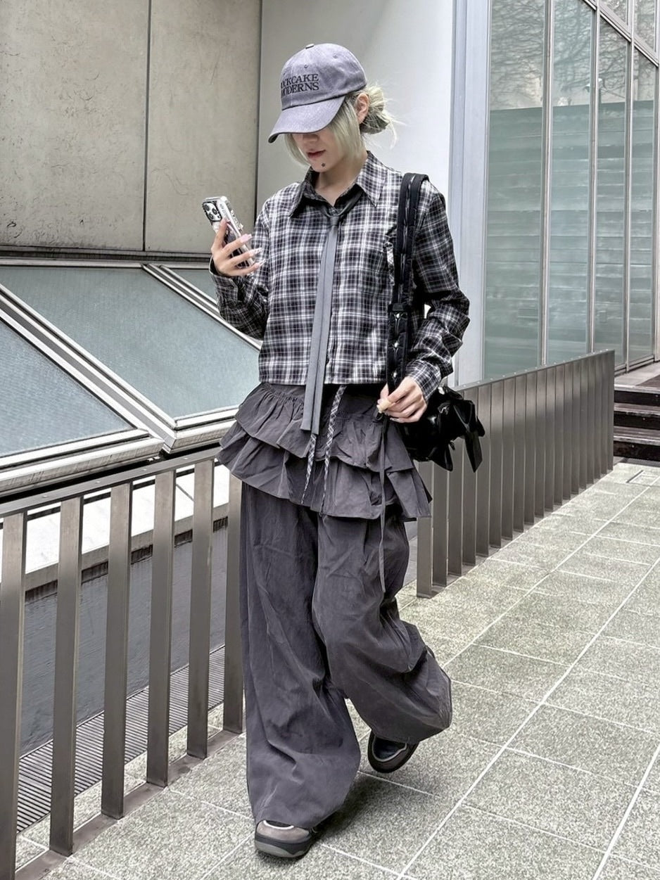 【nmtc +】frill layered 2way pants / 【エヌエムティーシープラス】フリルレイヤードツーウェイパンツ