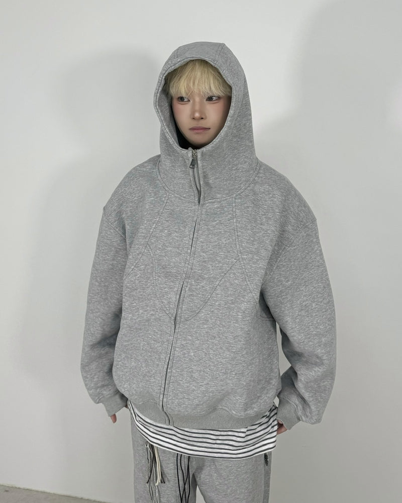 国際配送【Nerd out XU】high neck heavy hoodie / 【ナードアウトエックスユー】ハイネックヘビーフーディー (2color)