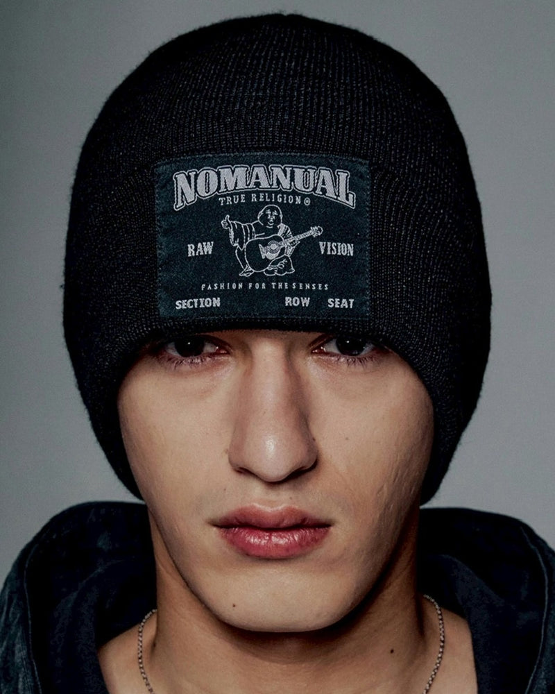 【NOMANUAL】NO RELIGION LOGO PATCH BEANIE