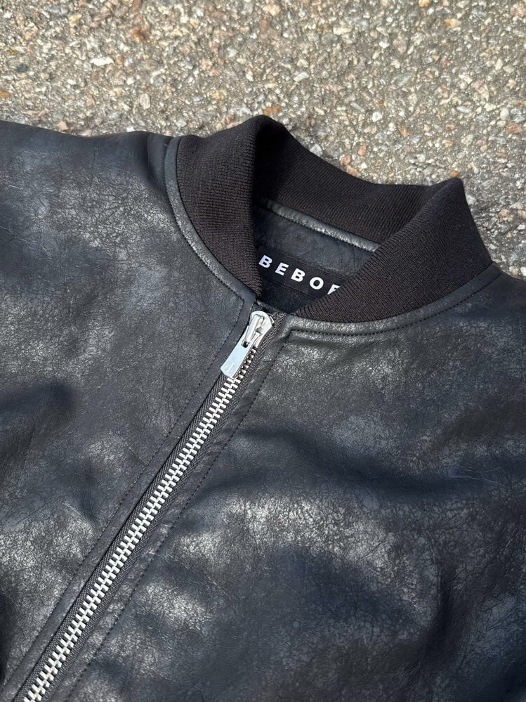 【BEBOF】Cracked fake leather jacket / 【ビーボフ】クラックフェイクレザージャケット