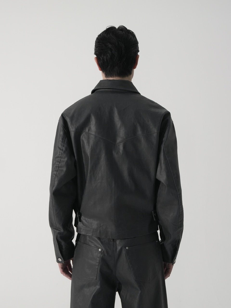 【CS】coated denim jacket(dark gray)
