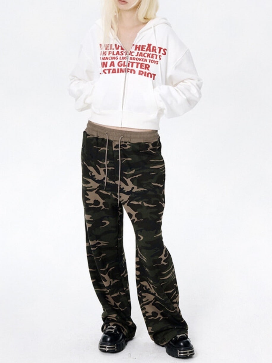 【runningHIGH】[RENEWAL] LETTERING CROP ZIP UP HOODIE / 【ランニングハイ】レタリングクロップジップアップパーカー