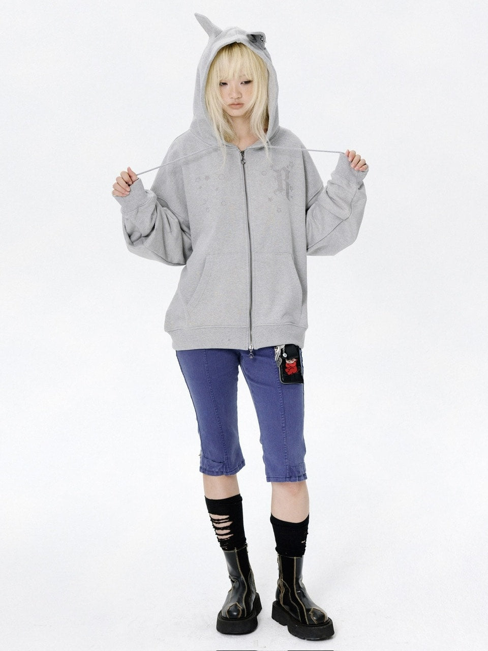 【runningHIGH】EAR ZIP UP HOODE / 【ランニングハイ】イヤージップアップパーカー