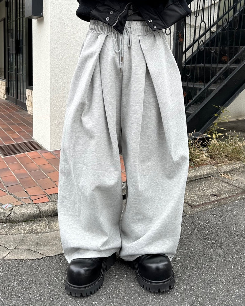 大阪店WEB限定受注制【Chikashitsu +】double tuck balloon sweat pants / 【チカシツプラス】ダブルタックバルーンスウェットパンツ (2color)