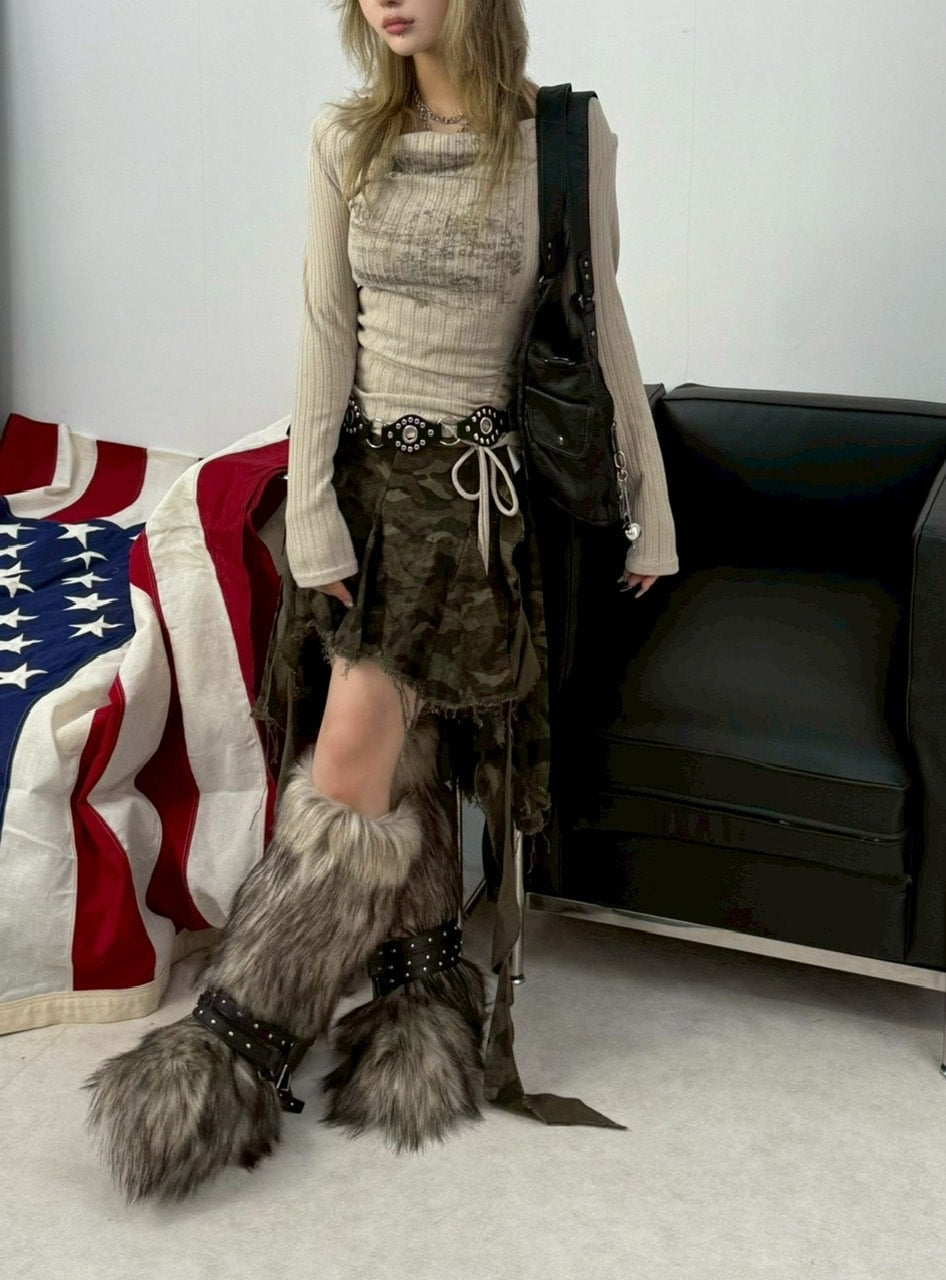 【Never mind the XU】off shoulder tops / 【ネバーマインドザエックスユー】シャーリングオフショルダー長袖トップス (3color)