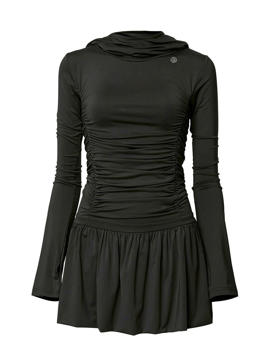 【FLAREUP】Hooded High Neck Long Dress / 【フレアアップ】フードハイネックロングドレス