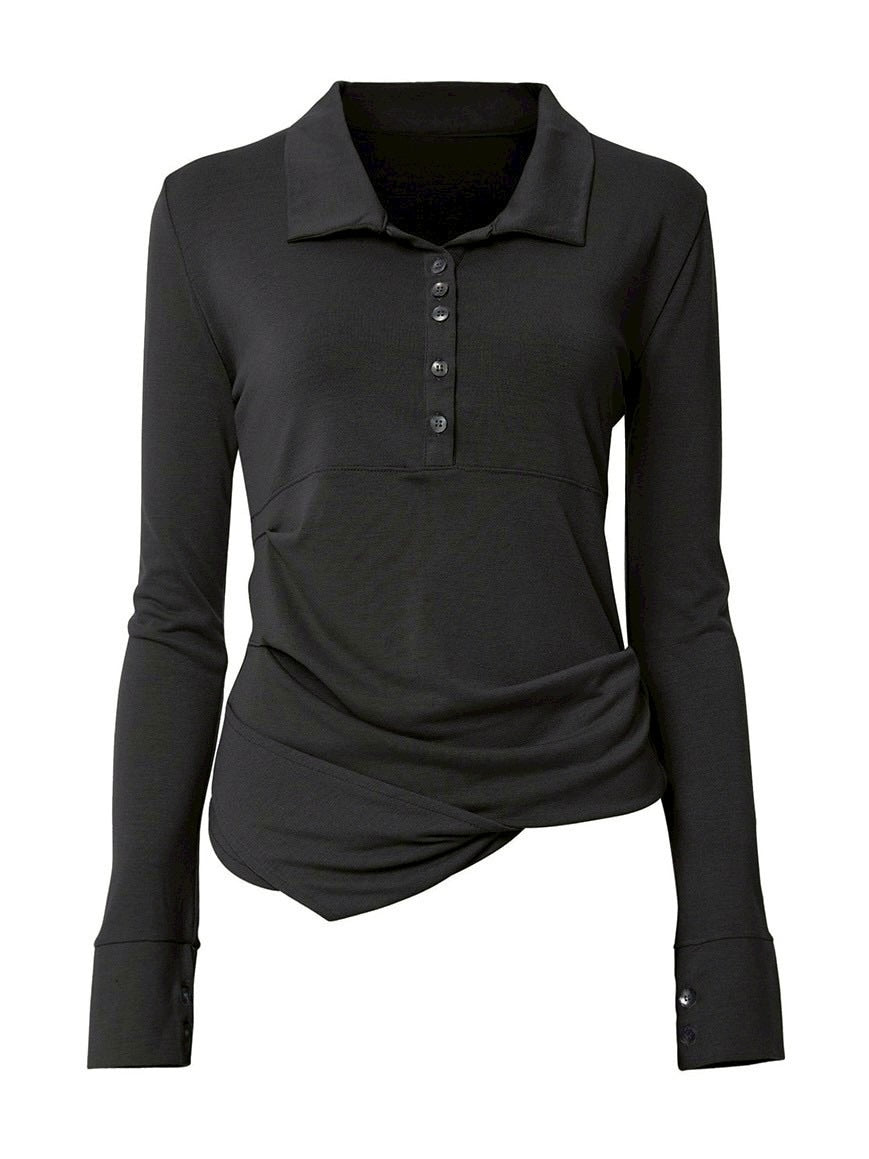 【FLAREUP】Asymmetrical Draped Shirt / 【フレアアップ】アシンメトリードレープシャツ