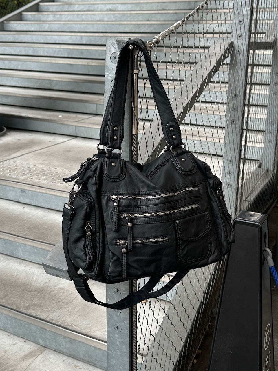 大阪店WEB限定受注制【Chikashitsu +】leather studs shoulder bag / 【チカシツプラス】レザースタッヅショルダーバッグ